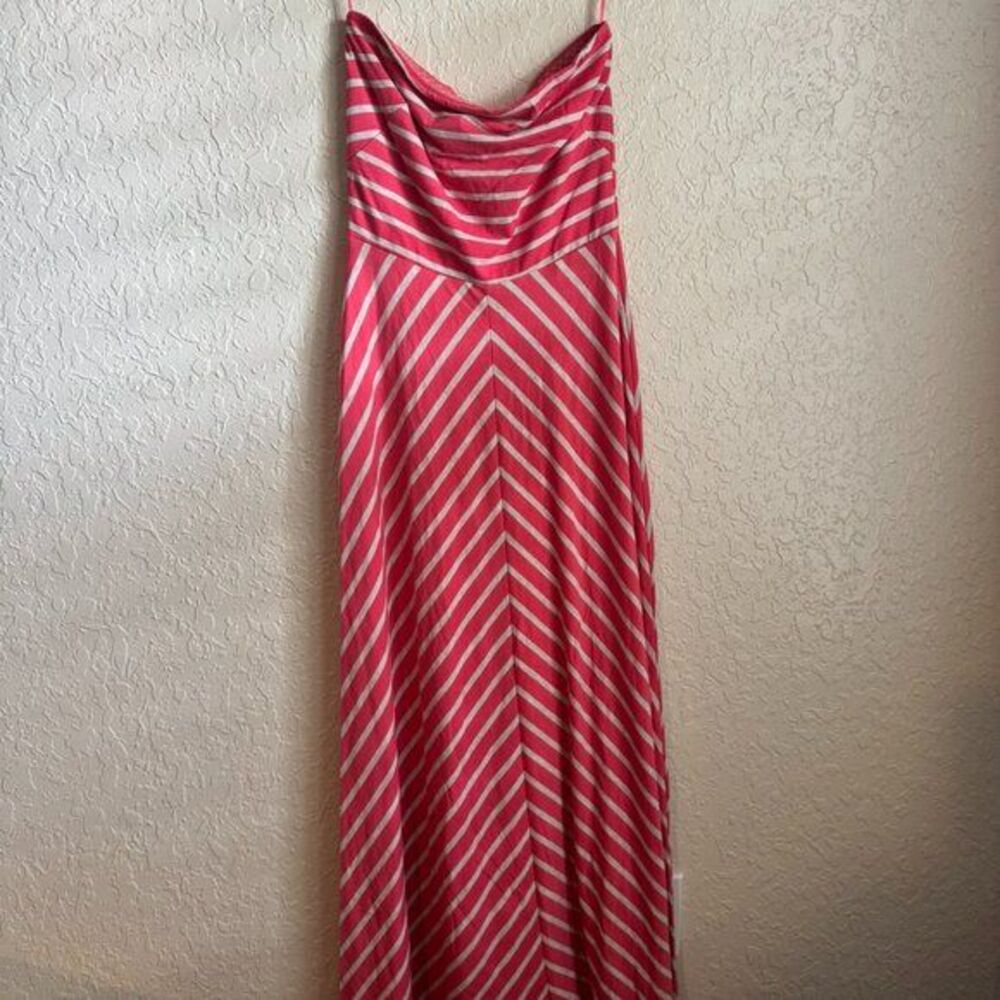 The Limited Strapless Maxi Dress Coral Striped Flowy Summer Beach Extra Small